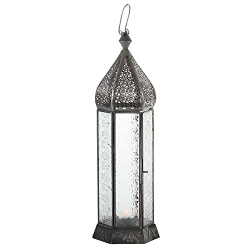 Laterne Shaki 40cm orientalisches Windlicht indische Glaslaterne bunte Gartenlaterne (weiss)