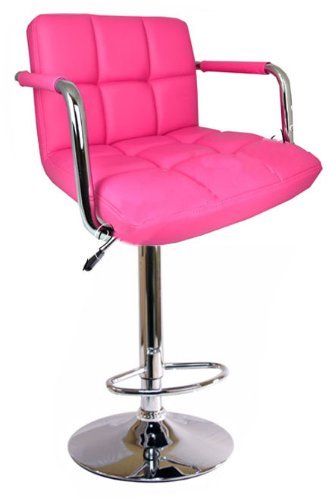 BARGAINS-GALORE® Brand New Breakfast BAR Stool Faux Leather Barstool Kitchen STOOLS Chrome Chair Pink