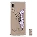 Produktbild HopMore Huawei P20 Pro Hülle Silikon Transparent Durchsichtig Clear Design Muster Bumper Slim Handyhülle Tasche Schale Hüllen Case Cover pour Huawei P20 Pro - Lila Feder