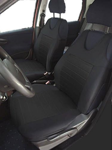 2 BLACK FRONT CAR SEAT COVERS WITH BARS
