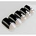 Bling Art False Nails French Manicure Black Crystal Full Cover Medium Tips UK