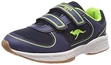 Komfortable Innensohle KangaROOS Unisex-Kinder Sinu V Sneaker, Gelb (Dk Navy/Lime 4054), 33 EU