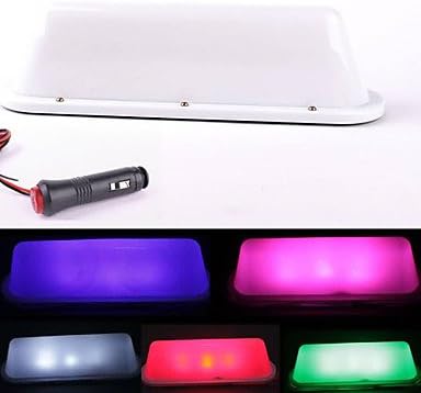 Iztoss LED 12V Car Taxi Cab Roof Top Sign Light Lamp Magnetic with 3m Cigarette lighter power cords with bulbs ( Light Source Color : Red )
