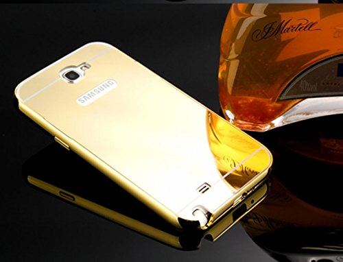Sunroyal Samsung Galaxy Note 2 N7100 funda carcasa de alta calidad PC
metal Bumper case cover S per delgado Bling Metal Edge arco Bumper
Parachoques Frame espejo espalda caso Resistente a los ara azos y
anti-golpes para Galaxy Note 2- Mirror Oro