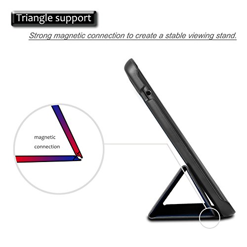 ASUS ZenPad Z8 / ZenPad 3 8.0 Hülle, Infiland Ultra Dünn Tri-Fold Smart-Muschel PU Leder Ultra Schlank Superleicht Ständer Smart Shell Cover Schutzhülle Etui Tasche für ZenPad Z8 ZT581KL / ZenPad 3 8.0 Z581KL 20,06 cm (7,9 Zoll) Tablet-PC (mit Auto Schlaf / Wach Funktion)(Dunkleblau) - 6