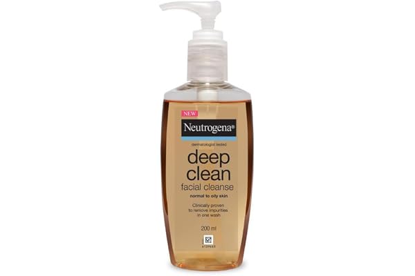 Neutrogena Deep Clean Gentle Facial Cleanser 2x Glycerin & Cleansing Agent Alcohol-Free Dermatologist Tested Normal to Oily Skin For Men and Women 200ml