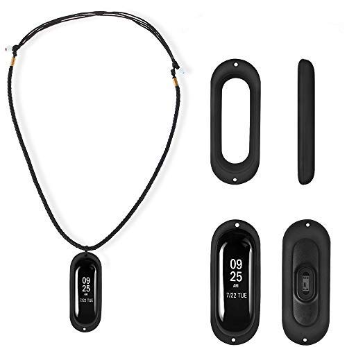 QuickZ DIY Collar de Cuerda con Doble Agujeros de Silicona Shell para Xiaomi mi Band 3