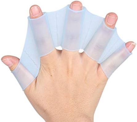GRAAT Silicone Swimming Finger Swim Webbed Gloves Flippers Gear Frog Fins Hand Palm Paddle Mens/Womens/Kids 3 pairs (L for men)