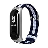 BZLine Armband | Luxus Nylon Ultradünnes Metall Uhrenarmband | Für Xiaomi mi Band 3 Smart Armband Fitness Tracker Pulsmesser | Uhrenarmband Größe: 25x1,95x0,54cm | Perfektes Geschenk für Damen Herren