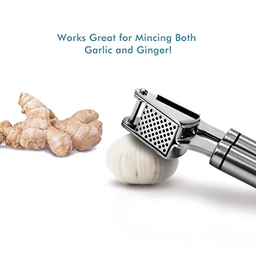 Ohuhu® 100% Edelstahl Knoblauchpresse, Knoblauch Werkzeug, Knoblauch Fleischwolf, Knoblauchschäler, perfekte Lösung für Knoblauchverarbeitung - 4