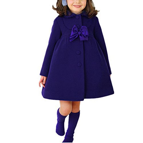 Preisvergleich Produktbild Longra Baby Kinder Wintermantel Winterparka für Mädchen Dicke Warme Winterjacken Langmäntel Kinder Wollmäntel Steppmantel Lang Parkas Outdoorjacke Outwear (110CM 3Jahre, Blue)