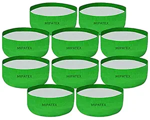 Mipatex Plant Grow Bags 12in x 6in, Terrace Gardening Vegetable Planting Pots, Woven Fabric Leafy Fruits Growing Containers (Green, Pack of 10)