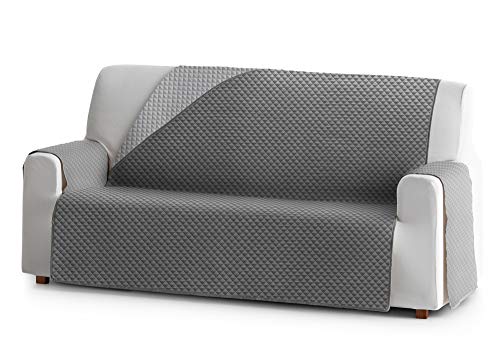 JM Textil Couvre canapé Elena, 3 Places, Protection matelassée pour canapé RÉVERSIBLE Couleur Gris 06