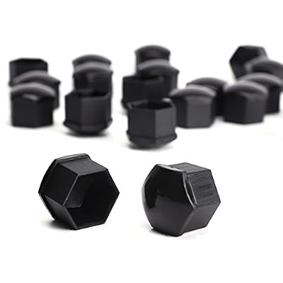 Surepromise 20x Cache ecrou capuchon taille 17MM vis boulon pour Roue VW Audi Skoda Noir