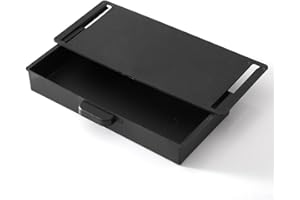 HASALLER Plastic Under Desk Drawer Organizer, 3.5 X 23.5 X 10.5CM Storage Box With Sliding Tray For Office School Supplies Cosmetics Stationery(Black)