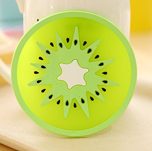 Nikgic Obst Muster Runde Glasuntersetzer Silikon-Untersetzer Rutschfeste Getränke-Untersetzer Untersetzer für Tassen Tisch Bar Glas (6 Stück) - 6