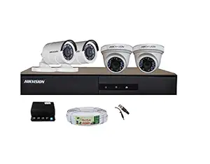 Hikvision Full HD (2MP) 4 CCTV Camera & 4Ch.Full HD DVR Kit (All Accessories)