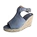 Produktbild LILIHOT Damenmode Feste Keile Lässige Schnalle Römische Schuhe Sandalen Damen Sommer Flach Sandalen Frauen Bohemian Sandals Sommerschuhe Elastischen Strand Schuhe