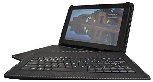 Theoutlettablet® Funda Negra con Teclado extraíble en español (Incluye Letra Ñ) para Tablet Lenovo Tab 2 A10-30 X30F 10.1"