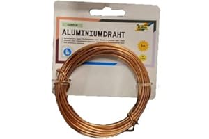 folia 79644 - Fil en aluminium de cuivre - 2 mm x 5 m - Très facile à modeler - Pour travaux manuels et décoration