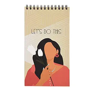 Papboo Lets Do This, to-Do List, Planner,Day Planner(Wiro, Matte Finished Cover, 80 Printed Sheets,Size - 8 * 4 inchs, 70 GSM)