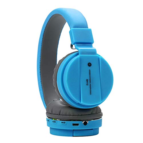 Preisvergleich Produktbild samLIKE Kabellos Bloothooth Over-Ear Kopfhörer, Metallisches Surround Sound Noise Reduction Headset für PC, Switch, Laptop, Tablets, Handy, ps4 usw ( Blau)
