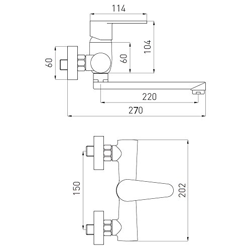 Einhandmischer Wand Küchenarmatur Spültischarmatur Wandarmatur Küchen Wasserhahn von FERRO Modell „ALGEO“ - 2