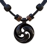 HANA LIMA ® Handgefertigte Halskette Surferkette Koru Maori Neuseeland Herren Damen Lederkette Surferhalskette