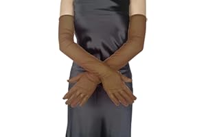 Wambere Gants longs en satin pour femme - Gants d'opéra de mariée - Gants de danse pour adultes - Gants d'Halloween transparents - Coude long pour mariage et soirée