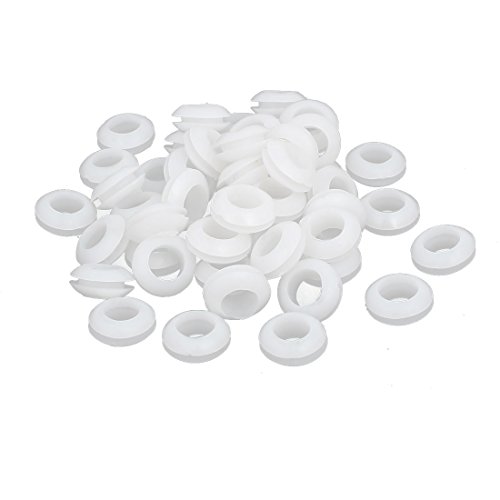 Preisvergleich Produktbild sourcingmap® 50 Stück Weiß 10mm Kabel Gummiring Gummi Kabeltülle Kabeldurchführungstülle