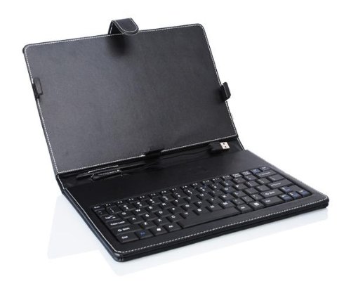 A1CS 10"/10.2" Leather Look Case + USB Keyboard. IDEAL FOR 10.1" FUSION5 / 10.1" A10 / C91 / MOMO15 TABLET PCS