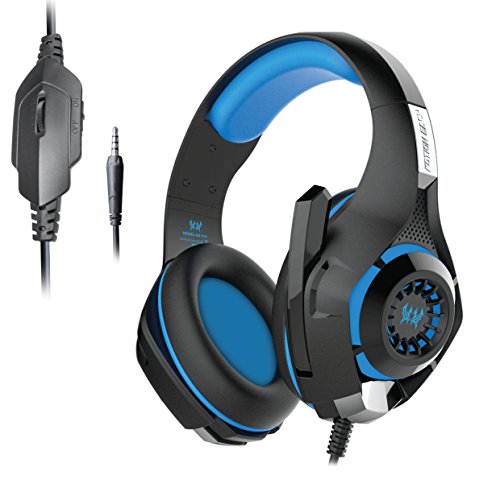 Kotion Each GS410 Headphones with Mic and for PS4, Xbox One, Laptop, PC, iPhone and Android Phones(Blue)