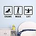 Produktbild KUANGJING Kunst Wand Stickercrawling Walking Wandtattoos Zitate Kindergarten Gym Vinyl Wandaufkleber Poster Jungen Grill Raumdekoration Kreative Kinderzimmer Wandbild D429 76X30 cm