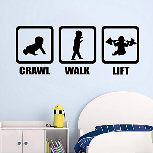 Preisvergleich Produktbild KUANGJING Kunst Wand Stickercrawling Walking Wandtattoos Zitate Kindergarten Gym Vinyl Wandaufkleber Poster Jungen Grill Raumdekoration Kreative Kinderzimmer Wandbild D429 76X30 cm