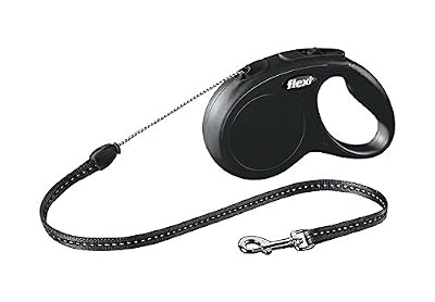 Flexi New Classic Laisse avec Cordon pour Chien Noir 5 m Taille S