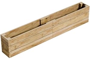 GRO GARDEN PRODUCTS Conka Garden - Wooden Raised Bed Kit - Large Garden Planters for Vegetables, Herbs, Flowers – Start Growing Plants Earlier & Better - Durable & Resistant FSC Treated Timber 30cm L x 240cm W x 46cm H