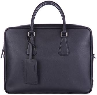 Prada briefcase attaché case laptop pc bag leather black