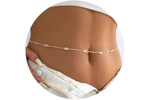 TINGN 1-3 Stück Bauchkette Gold Damen - 18K Gold Vergoldet Layered Taillen Kette Boho Body Chain Geschichtete Bauchkette Verstellbare Sexy Bikini Taillenkette Sommer Taillenschmuck für Frauen Mädchen