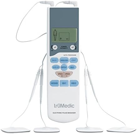 truMedic TENS Unit Electronic Pulse Massager 2" x 7.75" x .75" White/Color Buttons