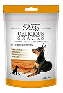 O'Dog Chicken Slice Jerky No Artificial Colours Flavours or Perservatives, A 100% Natural Delicious and Healthy Treat 100 GMS 1 Piece