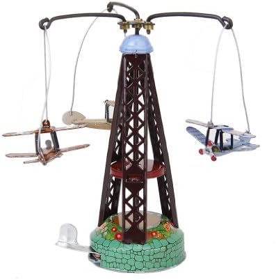 Vintage Wind-up Rotated Airplane Collectible Tin toy for Adult