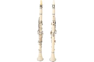 Tbest Clarinette Professionnelle 17 Touches Blanc, Tube en Bakélite, Jeu de Boutons de Placage pour Étudiants et Débutants (e0c80c06-69a9-4e65-884e-9d0e20265048)