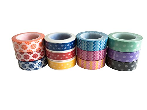 Jumbo-Set Washi Tapes, 12*10m, EWT-15-A-0040-1 – mehr als 100 Meter Washi-Tape! - 2