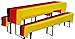 Produktbild 1 x Bierbank Hussen Deutschland 3er-Set Tisch 50x220cm Bank 25x220cm WM EM Fußball
