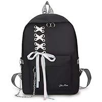 Diving Deep Preppy Style Fashion Waterproof Women Girls Backpack Korean Design Drawstring Chain travel College Office…