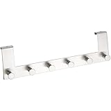 WENKO Gancio sopraporta Celano acciaio inossidabile - 6 ganci, Acciaio inossidabile, 39 x 11 x 5.5 cm, Opaco