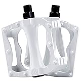 Skyrocket Pedale Della Bicicletta Alluminio Lega 9/16 ' Filettatura Cuscinetto a Sfera Pedali Accessori Bici MTB BMX(Bianco)