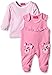 SALT AND PEPPER Baby Girls' Plain Crew Neck Long Sleeve Footie Pink Rosa (bubblegum 840) 50 (EU)