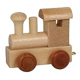Buchstabenzug „Lokomotive“ aus Holz, zum Spielen, Dekorieren und Lernen, ein ideales Geschenk für viele Anlässe, erweiterbar mit allen Buchstaben des Alphabet