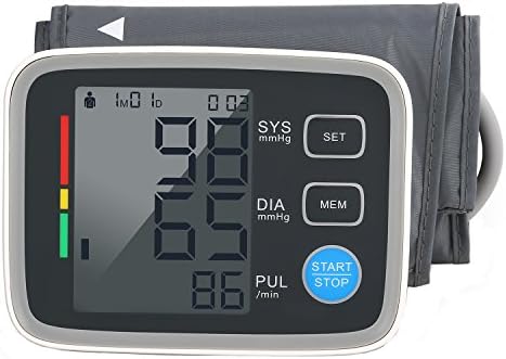 Upper Arm Digital Blood Pressure Monitor with Large LCD + Features ( Memory , WHO indicator), Auto BP Machine for Children & Adults Medium Cuff 8.6-12.6in, Irregular Heartbeat Detector, Accurate Portable for 4 User Home Use, FDA Approved